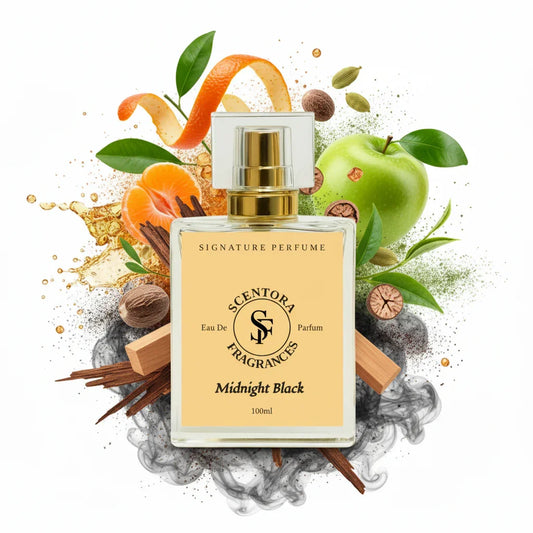 Midnight Black Perfume – Inspired by J@guar Black - Scentora Fragrances